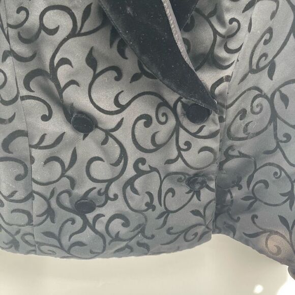 JR Nites brocade Velvet Jacket Vintage 80s 90s tuxedo Black Size 22W - Picture 10 of 10